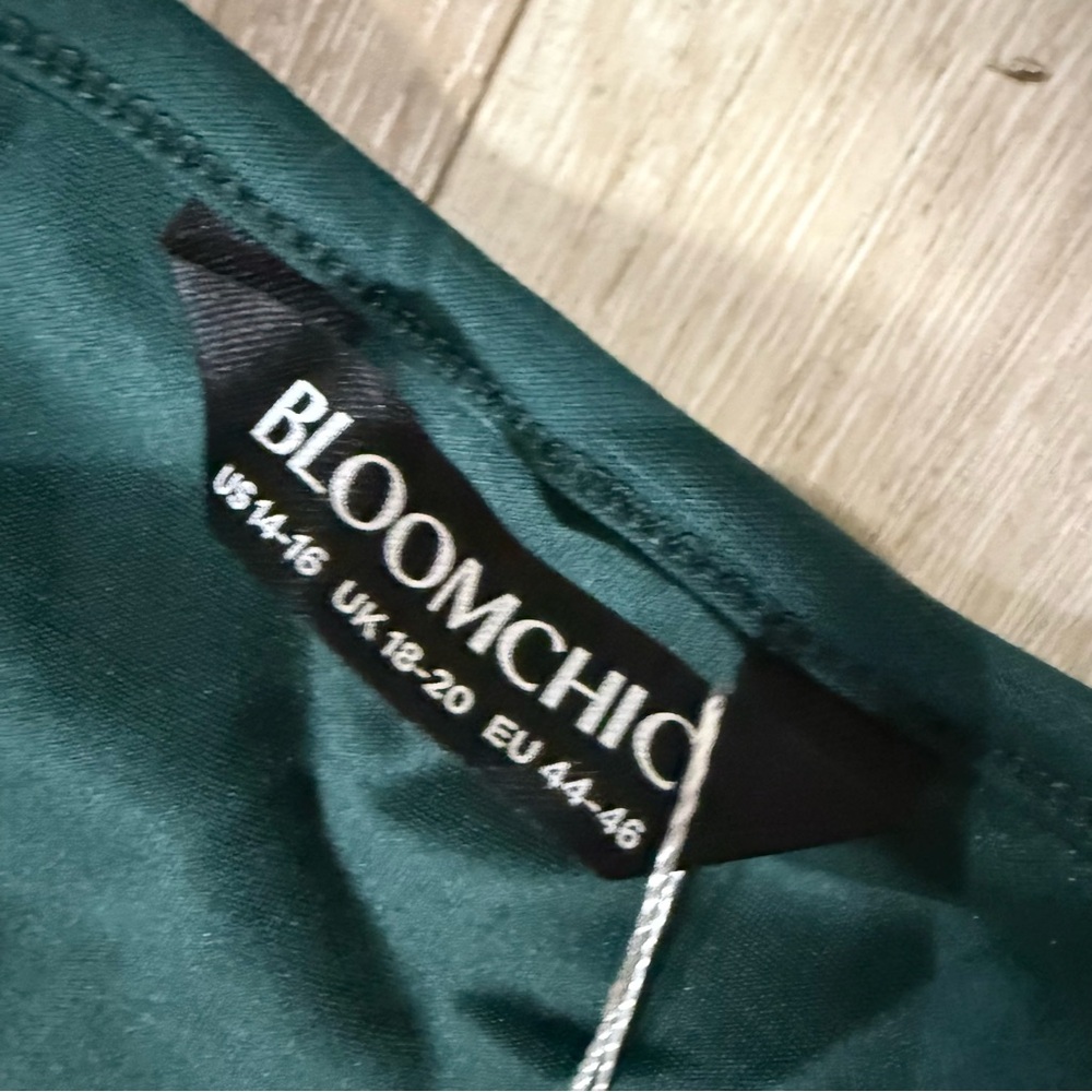 BloomChic Teal Green Sparkle Mesh Party Dress for Girls - Picture 4 of 6